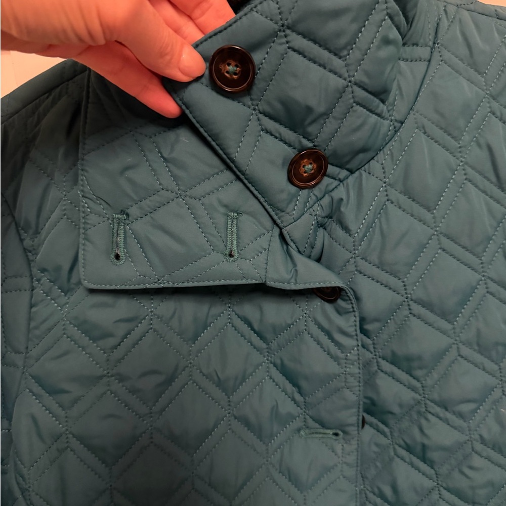 Lands End Lightweight Quilted Jacket Size Small 4-6 Button Front Pockets - Picture 5 of 7